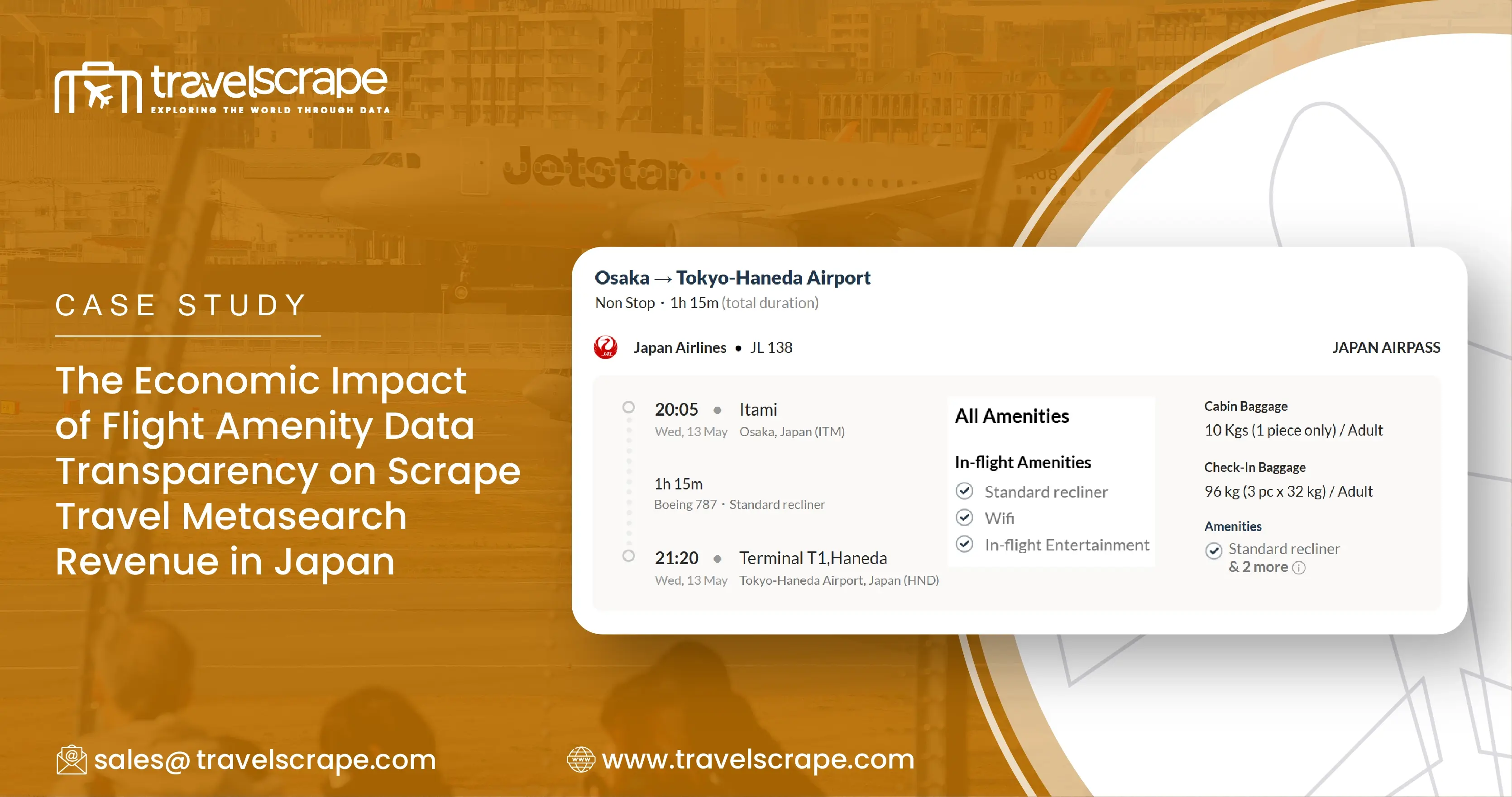 Scrape Travel Metasearch Revenue in Japan for Flight Amenity Data